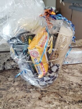 Men's custom gift basket pamper me I love you Father's Day birthday anniversary